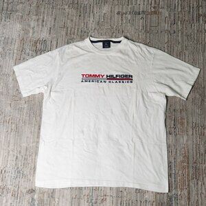 Tommy Hilfiger American Classic, White with Blue and Red Logo, Size L